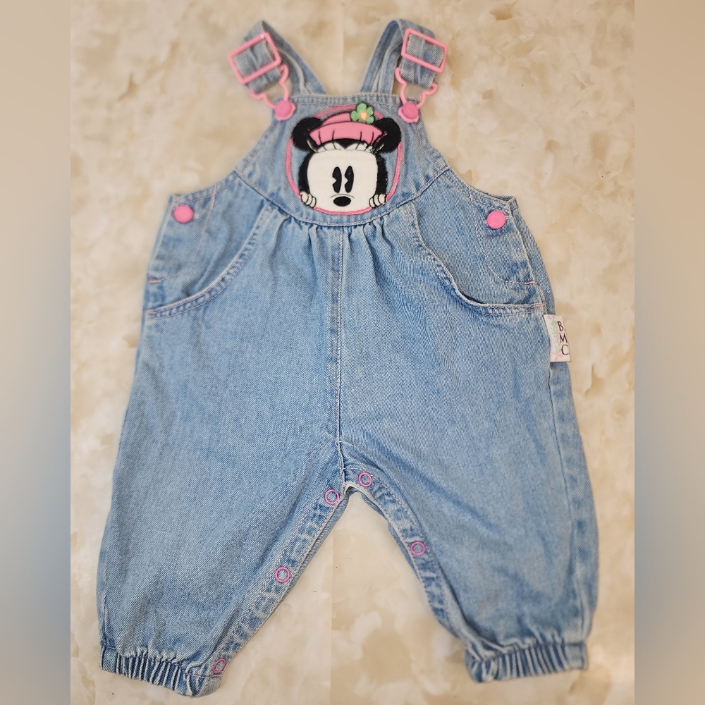 Vintage Baby Mickey and Co Jean Overalls 3/6 Month